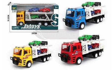 Laweta z zestawem aut 1:32 MIX