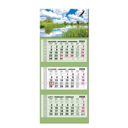 Kalendarz 2026 trójdzielny LUX gł. wypukła Mazury