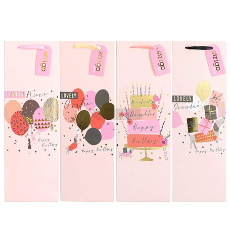 Torba prezentowa Party 12x36x9cm mix STRIGO