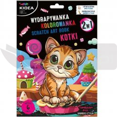 Wydrapywanka z kolorowanką 2w1 Kotki KIDEA