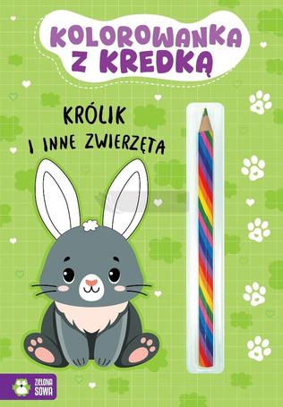 Kolorowanka z kredką. Królik i inne zwierzęta