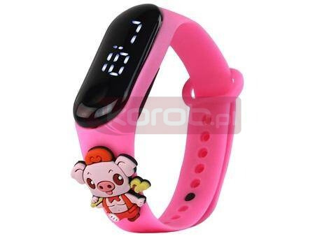 Zegarek z ekranem dotykowym świnka różowy