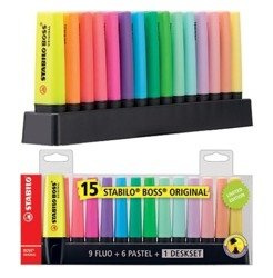 Zakreślacz Boss zestaw 15 kolorów STABILO