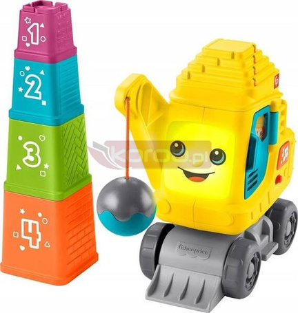 FISHER PRICE WESOŁY DŹWIG EDUKACYJNA ZABAWKA DLA MALUSZKA Układaj i licz HWY64