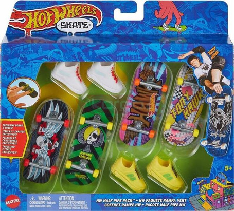 HOT WHEELS Skate Fingerskate zestaw 4 x DESKOROLKA + buty HVM14