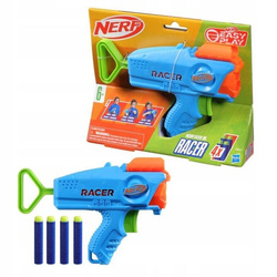 NERF ELITE JUNIOR F8637 WYRZUTNIA PISTOLET Racer Easy Play + 4 strzałki
