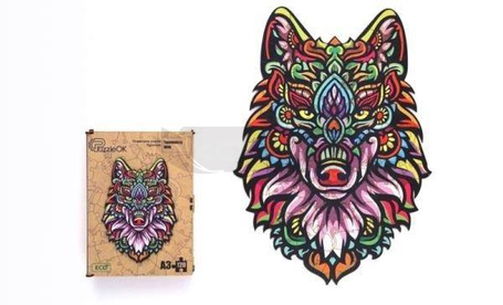 Puzzle drewniane eko 120 Tajemniczy wilk A3