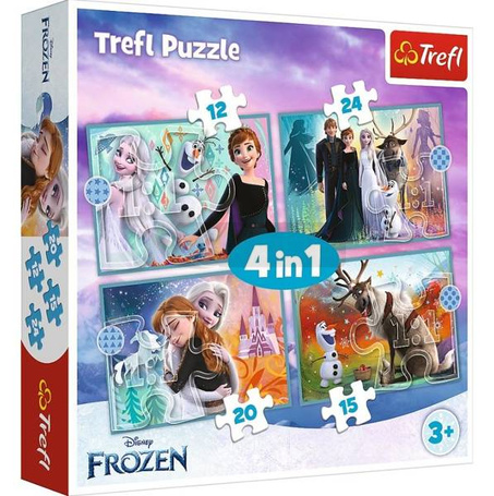 Puzzle 4w1 Niezwykły świat Frozen TREFL