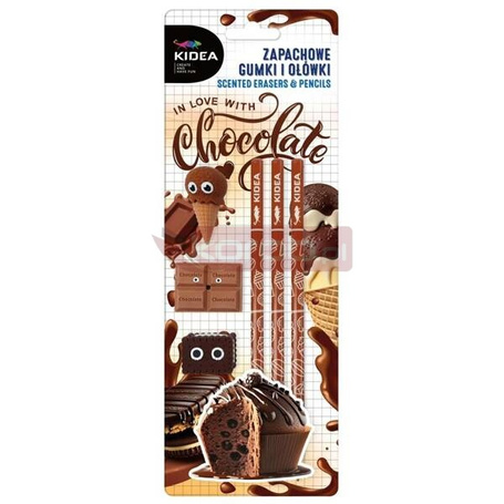Zapachowe gumki i ołówki czekolada KIDEA
