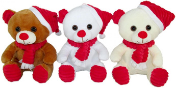 Miś świąteczny w szaliku 20cm MIX