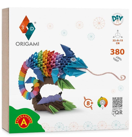 Origami 3D kameleon/chameleon ALEX