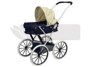 Wózek gondola duże koła granatowo-beżowy