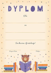 Dyplom A4 Miś czyta