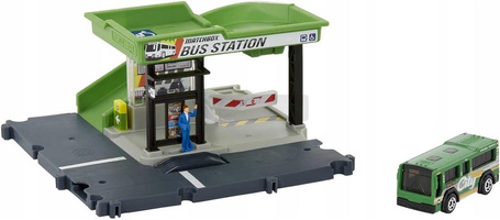 MATCHBOX PRAWDZIWE PRZYGODY ZESTAW DWORZEC AUTOBUSOWY zestaw z autkiem HDL08