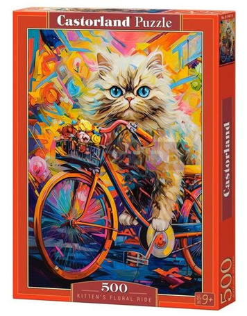 Puzzle 500 Kitten's Floral Ride CASTOR