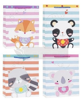 Torebka ozdobna 26x32x10cm hot-stamp mix ROZETTE
