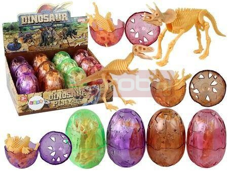 Otwierane jajo dinozaura figurka żółta 9cm