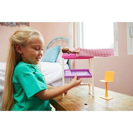 Lalka Barbie łóżko i biurko 2 w 1
