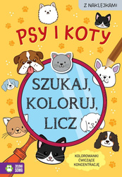 Szukaj, koloruj i licz. Psy i koty