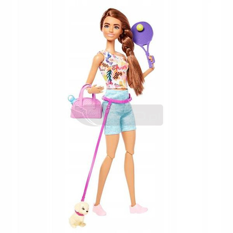 LALKA BARBIE RELAKS FITNESS zestaw z pieskiem HKT91