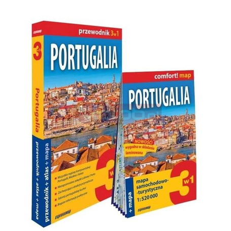 Portugalia 3w1: przewodnik + atlas + mapa w.2025