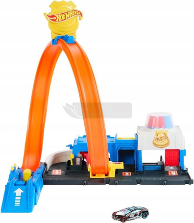 HOT WHEELS CITY Netflix Let's Race ZESTAW POSTERUNEK POLICJI Super pętla JBM71