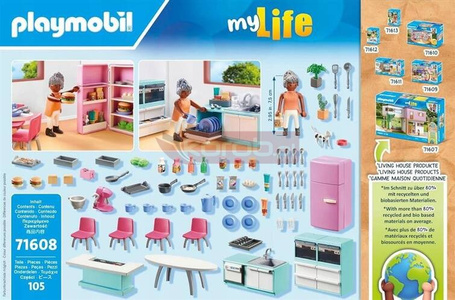 PLAYMOBIL MY LIFE 71608 Kuchnia z jadalnią, zestaw do zabawy +4 lata