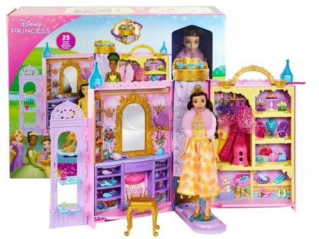 DISNEY LALKA KSIĘŻNICZKA BELLA GARDEROBA zestaw z lalką i akcesoriami HXV69