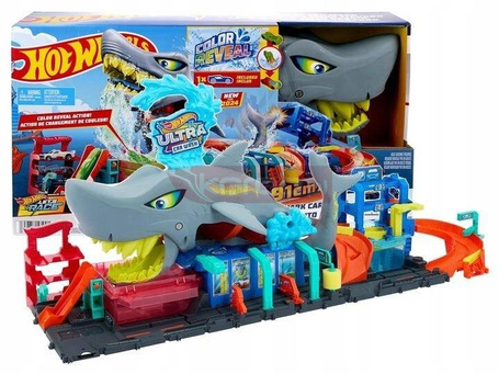 HOT WHEELS CITY ZESTAW Let's Race Netflix ULTRA SHARK CAR MYJNIA REKINA HTN82