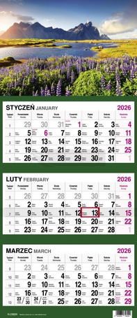 Kalendarz 2026 Trójdzielny Góry
