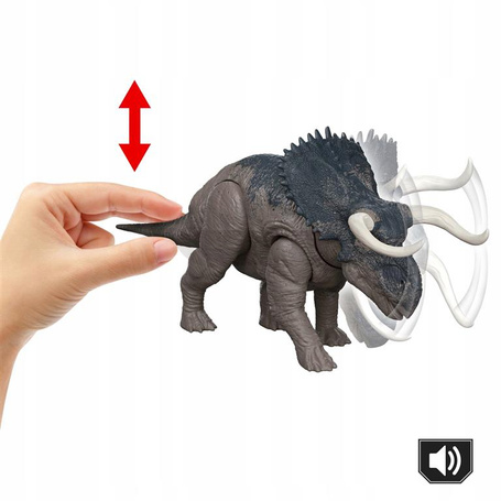 JURASSIC WORLD RYCZĄCY DINOZAUR Nasutoceratops figurka z dźwiękiem JGC81