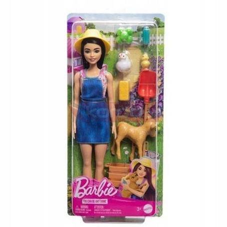 LALKA BARBIE KARIERA FARMERKA ROLNIK NA FARMIE z cielaczkiem i akcesoriami HRG62
