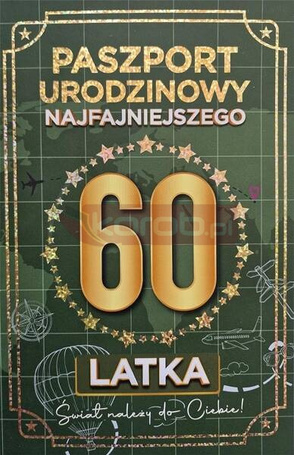 Karnet Urodziny 60 Nowy paszport męskie