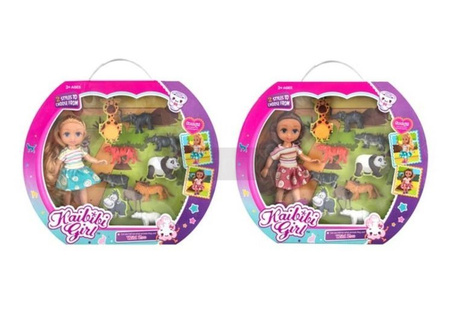 Lalka 16cm + 6 zwierzątek