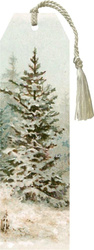 Zakładka 155 ze wstążką Zimowy las Święta BN
