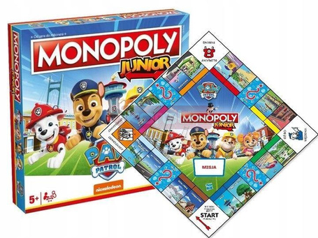GRA PLANSZOWA MONOPOLY JUNIOR PSI PATROL zestaw z puzzlami 1000 el
