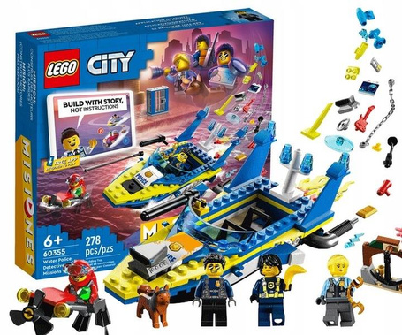 LEGO CITY 60355 ŚLEDZTWA WODNEJ POLICJI zestaw dla dzieci +6 lat