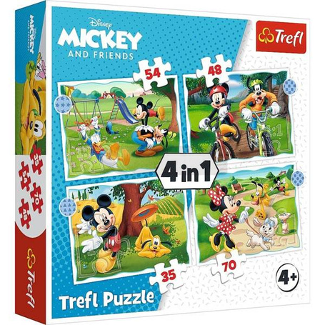 Puzzle 4w1 Fajny dzień Mickiego TREFL