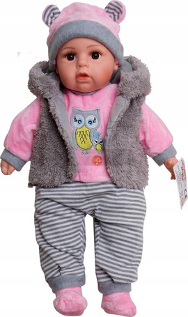 Lalka bobas mówi i śpiewa smoczek + butelka 45cm