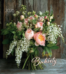 Kalendarz 2026 ścienny 32x32cm Bukiety