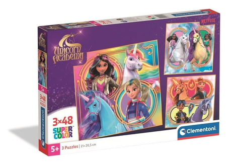 Puzzle 3x48 Super Kolor Unicorn Academy