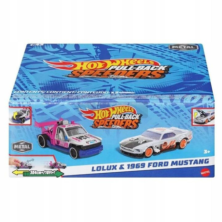 HOT WHEELS PULL-BACK SPEEDERS zestaw 2 aut Lolux & 1969 Ford Mustang HWH57