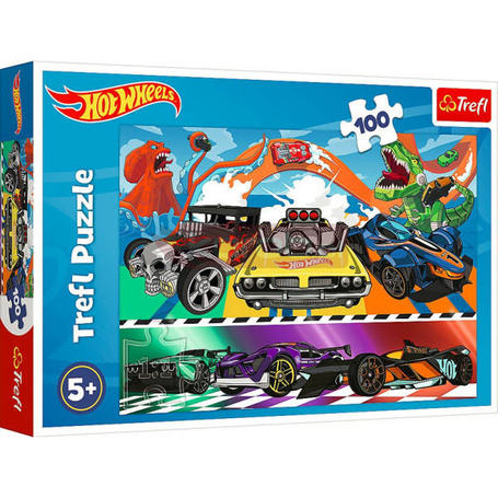 Puzzle 100 elementów Pędzące samochody Hot Wheels
