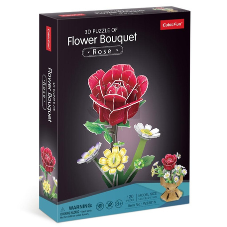 Puzzle 3D Bukiet kwiatów Róże