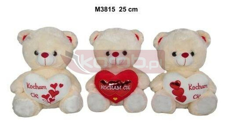 Miś z sercem 25cm MIX