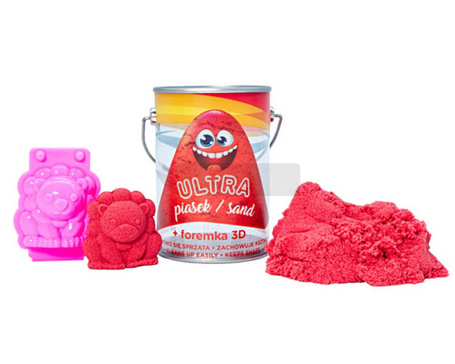 Ultra piasek puszka 150g czerwony + foremka 3D lew