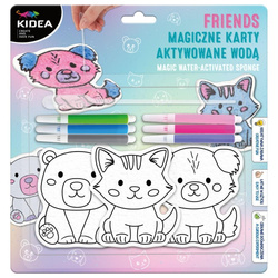 Magiczne karty aktywowane wodą friends KIDEA