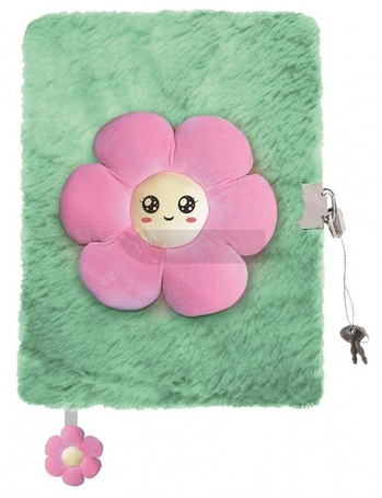 Pamiętnik A5/96K z kłódką 3D Pink flower