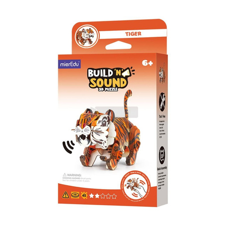 Puzzle 3D. Buduj i słuchaj - Tygrys