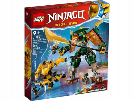 LEGO NINJAGO 71794 DRUŻYNA MECHÓW NINJA LLOYDA I ARINA zestaw klocków +9